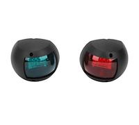 Coppia di luci per Barche Lampada di Segnalazione Sferica LED Verde Rosso Impermeabile Lampada di Navigazione per Barche DC12V-24V 3W per Pesca Notturna(Nero)
