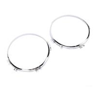 Coppia di lunette di fissaggio per fanali da 17,8 cm, in lega di metallo cromato, per Land per Rover Serie 2 2A 3, per Range per Rover fino al 1994, PRC7992 STC1485, montaggio anteriore