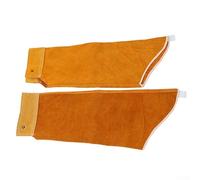Coppia di manicotti per saldatura in pelle bovina resistente con resistenza al calore e alla fiamma, polsino elastico regolabile per protezione del saldatore, lunghezza 55 cm (A)