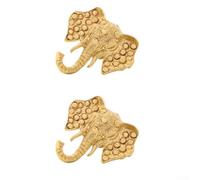 Coppia di maniglie per porte in ottone a testa di elefante, accessori artistici e funzionali per armadi e porte, migliorano l'estetica interna con un design unico (A)