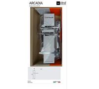 COPPIA DI MANIGLIE SU PLACCA IN OTTONE ARCADIA ART 590 CROMO