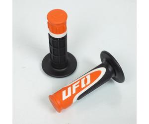 Coppia di manopole arancioni e nere UFO AXIOM per moto da cross enduro
