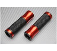 Coppia di Manopole Des e Sin in Alluminio / Gomma Arancione 22 / 24mm Universale