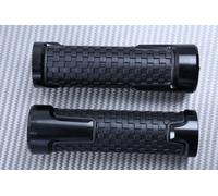 Coppia di Manopole Des e Sin in Alluminio / Gomma Nero 22 / 24 mm Universale