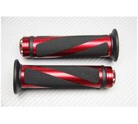 Coppia di Manopole Des e Sin in Alluminio / Gomma Rosso 22 / 24 mm Universale