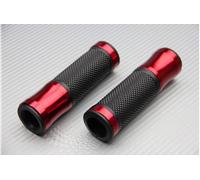 Coppia di Manopole Des e Sin in Alluminio / Gomma Rosso 22 / 24 mm Universale