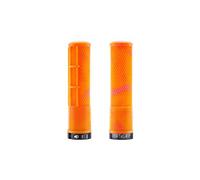 Coppia di manopole dmr deathgrip2 flangeless lock on da 135 mm arancione rosa bubblegum
