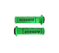 Coppia di Manopole In Gomma Bicomponente Verde con Scritta Accossato Nera per Triumph Daytona 675 dal 2006 al 2016 (CC 675)