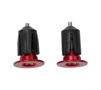 Coppia di manopole per manubrio in lega di alluminio, per manubri da 22 e 24 mm, per bici da strada e mountain bike, con corpo di espansione in plastica ingegneristica (rosso)