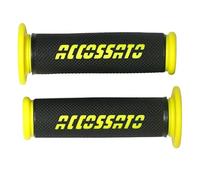 Coppia di Manopole Racing In Gomma Termoplastica, Nere Con Scritta Accossato Colorata per Kawasaki Z 1000 SX dal 2011 al 2016, CC 1000