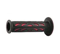COPPIA DI MANOPOLE STRADA 724-OE-149 ROSSO/NERO-DOPPIA DENSITÀ CON FORO 40540261