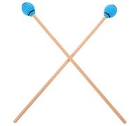 Coppia di Mazze per Xilofono con Manico in Legno, Blu | Filato e Legno, Presa Comoda e Colpo Preciso, per Glockenspiel, Scena e Classe Musicale