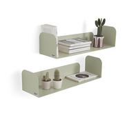 Coppia di mensole in metallo Camilla a U, 60x18x15 cm, Beige