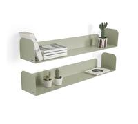 Coppia di mensole in metallo Camilla a U, 90x18x15 cm, Beige