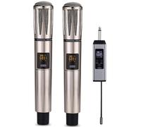 Coppia di microfoni wireless ricaricabili UHF