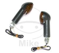 Coppia di mini indicatori JMP CATEYE carbon look lunghi E-mark 12V 21W