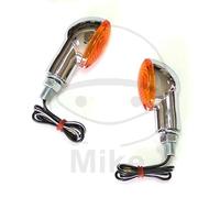 Coppia di mini indicatori JMP CATEYE cromo corto E-mark 12V 21W Attacco M10