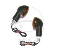 Coppia di mini indicatori JMP CATEYE nero corto E-mark 12V 21W Attacco M10