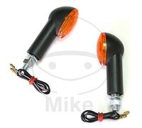 Coppia di mini indicatori JMP CATEYE nero lungo vetro giallo E-mark 12V 21W