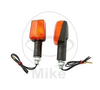 Coppia di mini indicatori JMP in vetro giallo lungo E-mark 12V 21W Attacco M10
