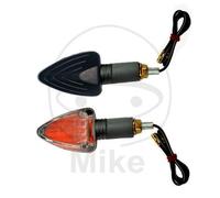 Coppia di mini indicatori JMP TRILOOK lunghi in vetro nero trasparente 12V 21W