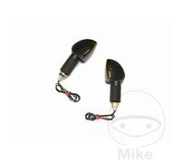 Coppia di mini indicatori JMP TRIUMPH 2 neri lunghi in vetro fumé E-mark 12V 21W
