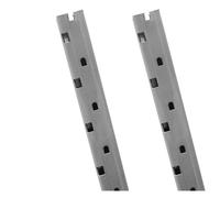 Coppia di montanti tubolari per scaffale ad incastro H 200 cm grigio