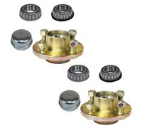 Coppia di mozzi ruota in ghisa per rimorchio 100 mm PCD 1" cuscinetto conico ...