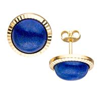 Coppia Di Orecchini Con Lapis-Lazuli Blu A Mezza Sfera In Oro Giallo 333