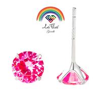 Coppia di Orecchini Punti Luce Fucsia in argento 925 - Rainbow Collection