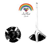 Coppia di Orecchini Punti Luce Nero in argento 925 - Rainbow Collection