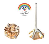 Coppia di Orecchini Punti Luce Oro Champagne in argento 925 - Rainbow Collection