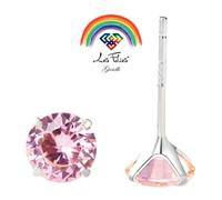 Coppia di Orecchini Punti Luce Rosa in argento 925 - Rainbow Collection
