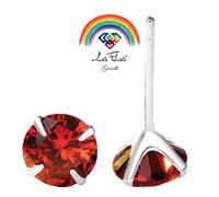 Coppia di Orecchini Punti Luce Rosso in argento 925 - Rainbow Collection