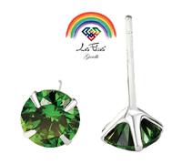 Coppia di Orecchini Punti Luce Verde in argento 925 - Rainbow Collection