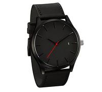 Coppia di orologi da polso da donna in pelle analogico al quarzo rotondo da uomo d'affari, C, misura unica