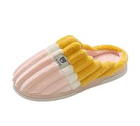 Coppia di pantofole da donna On Furry Flat Home Winter Round da donna pantofole da donna morbide comode pantofole in pelliccia di agnello, a, 39 EU