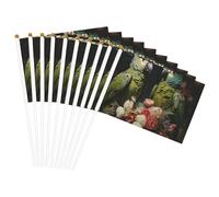 Coppia di pappagalli con stampa oliva, bandiera leggera per feste, eventi, decorazione, parata, attività sportiva, facile da montare