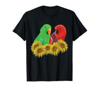 Coppia di pappagalli eclectus, maschio e femmina, girasole Maglietta