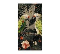 Coppia di pappagalli oliva copertura per porta banner 90 x 180 cm striscioni per feste cartello di benvenuto stagionale decorazione verticale porta appeso per portico ingresso decorazione giardino