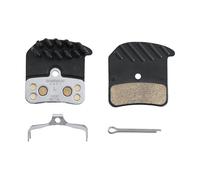 Coppia di pastiglie freni bicicletta in metallo con aletta e molla con perno fenduto Shimano H03C-MF Noir TU