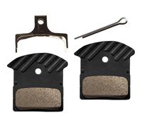 Coppia di pattini freno per bicicletta in resina con aletta e molla con coppiglia Shimano J05A-RF Nero