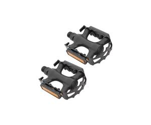 Coppia di pedali piatti massi m611 in alluminio nero