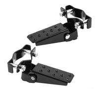 Coppia di pedane pieghevoli in acciaio per forcella della bicicletta, larghezza regolabile, per diametro da 24 mm a 38 mm (nero)