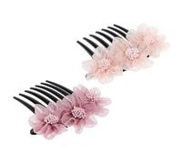 Coppia di Pettini Laterali a Fiore in Filato, 2 Pezzi Eleganti | Leggeri e Confortevoli, Non Facili da Sbiadire Né Strappare, Stile Chic e Romantico, Decorazioni per Chioma