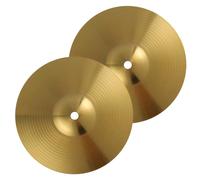 Coppia di Piatti Crash per Batteria, Ottone, 2 Pezzi | Leggeri e Portatili, senza Bave, per Batterie Jazz e Strumenti a Percussione, Finitura Oro