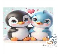 Coppia di pinguini carini Puzzle 1000 Pezzi Carta riciclata per adulti Puzzle per adulti Gioco familiare stimolante Ottima idea regalo per relax e creatività 70x50cm/1000pcs