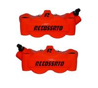 Coppia di Pinze Freno Radiali Accossato Verniciate Rosso Fluo' Forgiate Monoblocco compatibili con DUCATI HYPERMOTARD 1100 S dal 2007 al 2009 (CC 1100) Pastiglie Freno Incluse