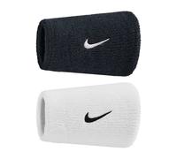 Coppia di Polsini Alti Tennis Padel Nike Swoosh Doublewide Tergisudore B/W