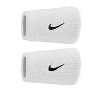 Coppia di Polsini Alti Tennis Padel Nike Swoosh Doublewide Tergisudore Bianco